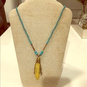 Anthropologie turquoise beaded necklace